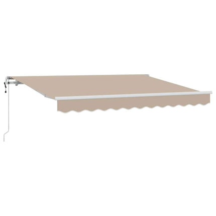 Inklapbaar Zonnescherm Beige 250 X 200 Cm Stof Beige (Wit Frame)