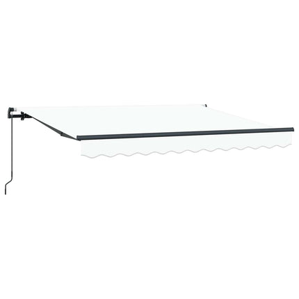 Inklapbaar Zonnescherm Wit 250 X 200 Cm Stof Wit (Anthraciet Frame)
