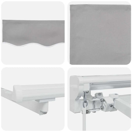 Zijde Frame Lichtgrijs 250 X 200 Cm Polyester Met Pu-Coating Lichtgrijs (Wit Frame)