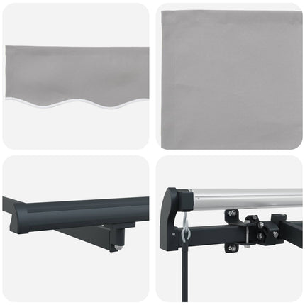 Inklapbaar Zonnescherm Lichtgrijs 250 X 200 Cm Stof Lichtgrijs (Anthraciet Frame)