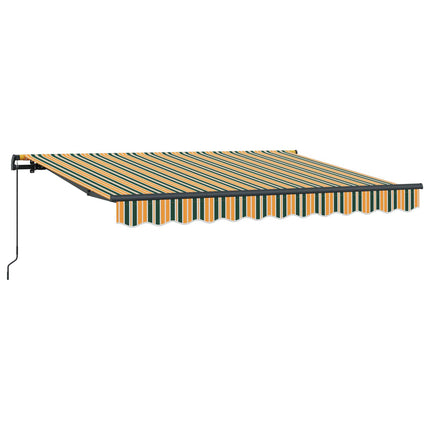 Inklapbaar Zonnescherm 250 X 200 Cm Stof Groen En Geel (Anthraciet Frame)