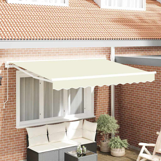 Zijde Frame Crème 250 X 200 Cm Polyester Met Pu-Coating Crèmekleurig (Wit Frame)