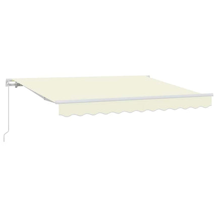 Inklapbaar Zonnescherm Crème 300 X 200 Cm Stof Crèmekleurig (Wit Frame)