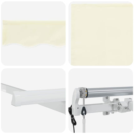 Inklapbaar Zonnescherm Crème 300 X 200 Cm Crème (Anthraciet Frame)