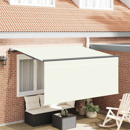 Inklapbaar Zonnescherm Crème 300 X 200 Cm Stof Crème (Anthraciet Frame)
