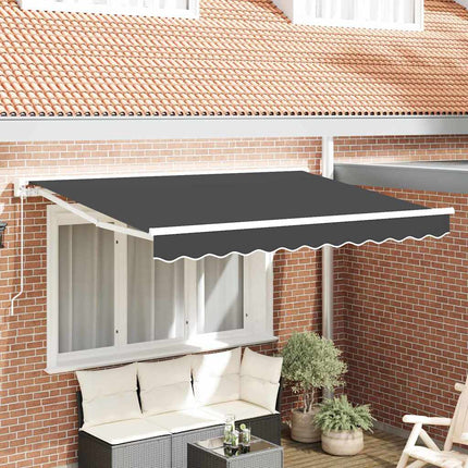 Zijde Frame Antraciet 250 X 200 Cm Polyester Met Pu-Coating Antracietkleurig (Wit Frame)