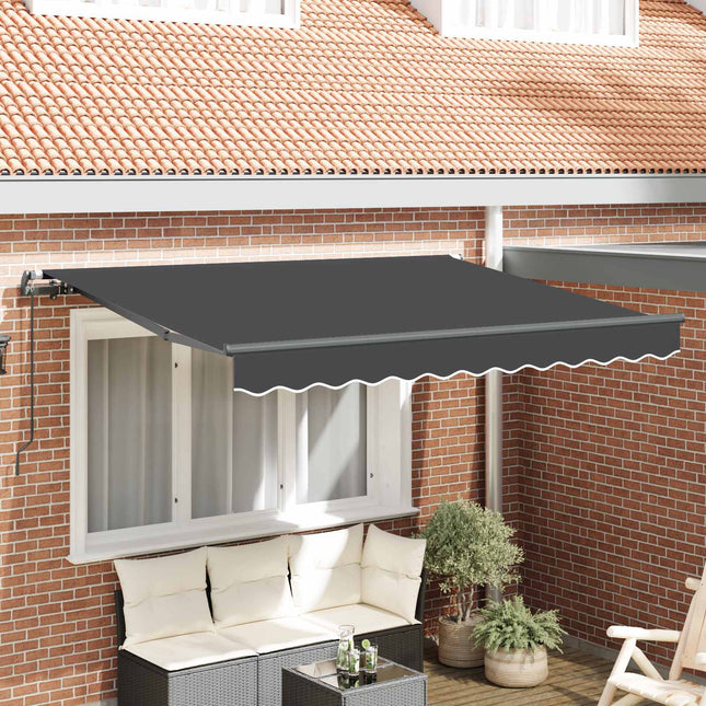 Inklapbaar Zonnescherm Antraciet 300 X 200 Cm Stof Anthraciet (Anthraciet Frame)