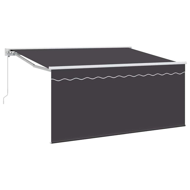 Inklapbaar Zonnescherm Gestreept Antraciet 300 X 200 Cm Stof Anthraciet (Anthraciet Frame)