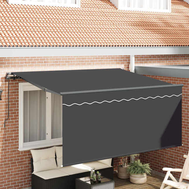 Inklapbaar Zonnescherm Gestreept Antraciet 300 X 200 Cm Stof Anthraciet (Anthraciet Frame)