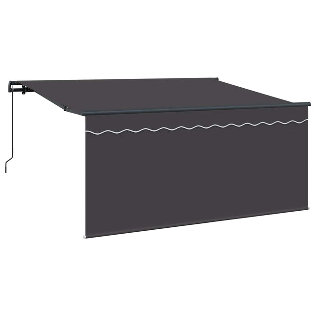 Inklapbaar Zonnescherm Gestreept Antraciet 300 X 200 Cm Stof Anthraciet (Anthraciet Frame)