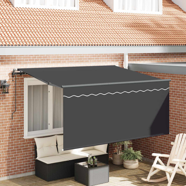 Inklapbaar Zonnescherm Gestreept Antraciet 300 X 200 Cm Stof Anthraciet (Anthraciet Frame)