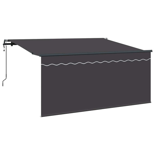 Inklapbaar Zonnescherm Gestreept Antraciet 300 X 200 Cm Stof Anthraciet (Anthraciet Frame)