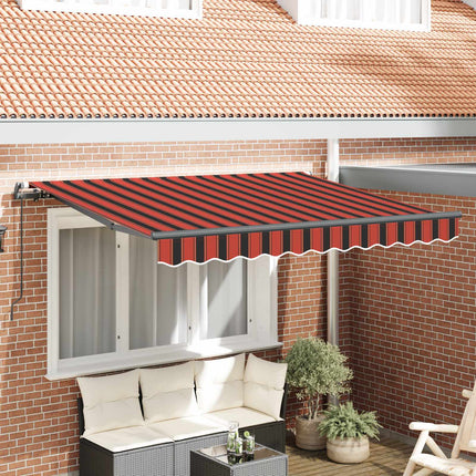 Inklapbaar Zonnescherm 250 X 200 Cm Stof Oranje En Zwart (Anthraciet Frame)