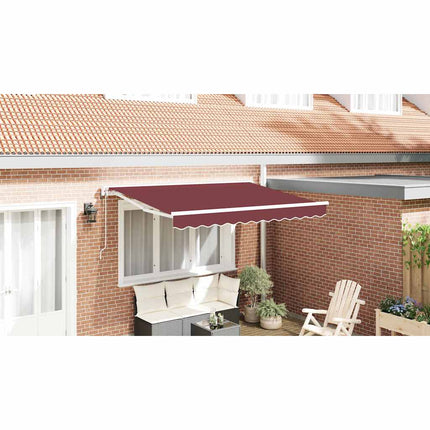Zijde Frame Bordeauxrood 250 X 200 Cm Polyester Met Pu-Coating Bordeaux (Wit Frame)