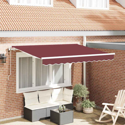 Inklapbaar Zonnescherm Bordeauxrood 250 X 200 Cm Stof Bordeaux (Wit Frame)