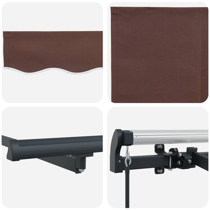 Inklapbaar Zonnescherm Bruin 300 X 200 Cm Stof Bruin (Anthraciet Frame)