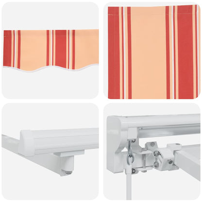 Zijde Frame Multikleur 300 X 200 Cm Polyester Met Pu-Coating Geel En Oranje (Wit Frame)