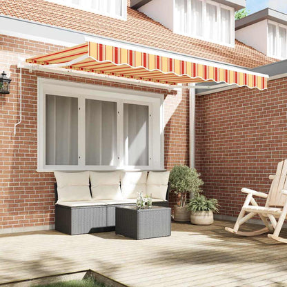 Inklapbaar Zonnescherm 300 X 200 Cm Stof Geel En Oranje (Wit Frame)