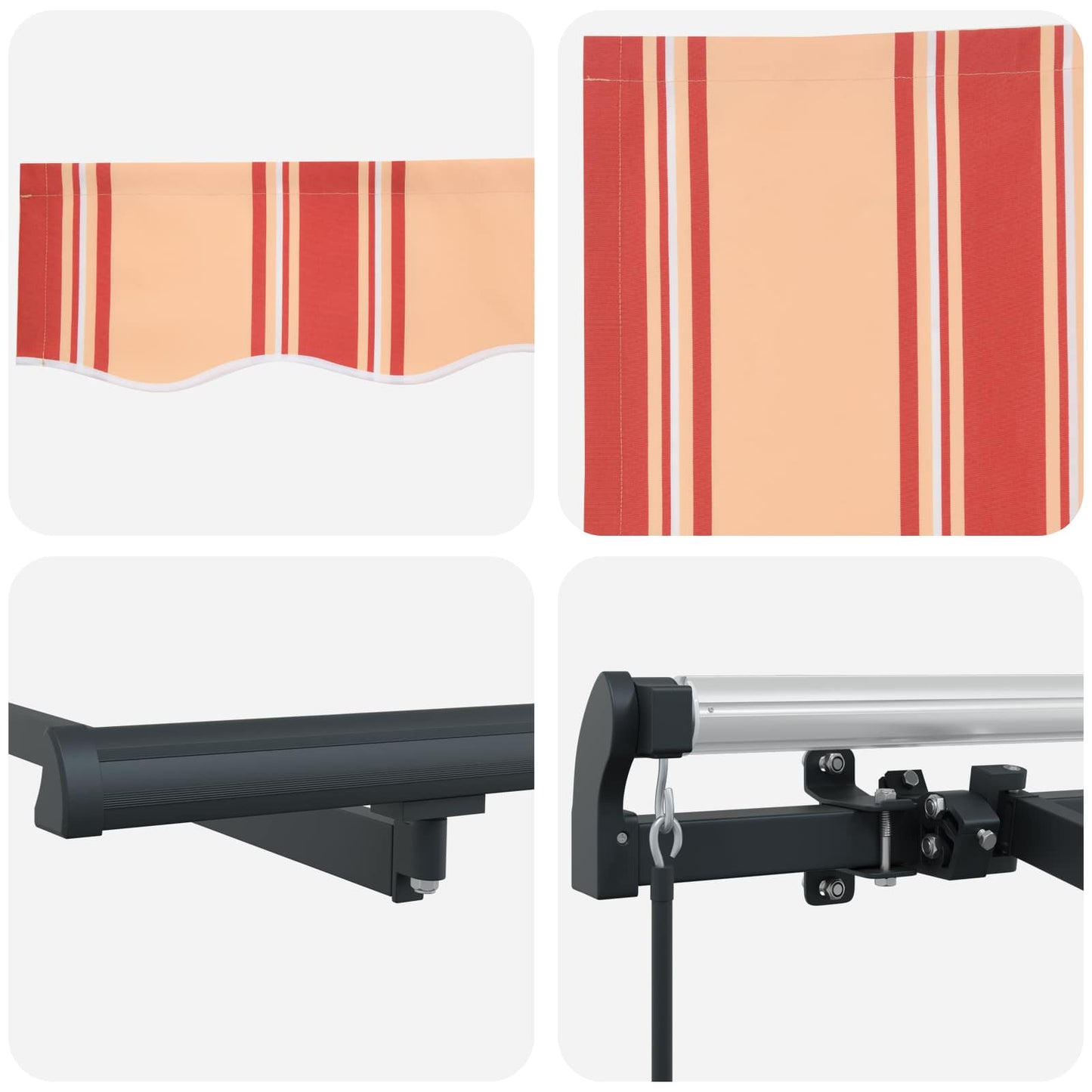 Inklapbaar Zonnescherm 300 X 200 Cm Stof Geel En Oranje (Anthraciet Frame)