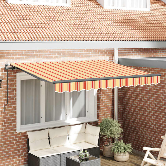 Inklapbaar Zonnescherm 300 X 200 Cm Stof Geel En Oranje (Anthraciet Frame)