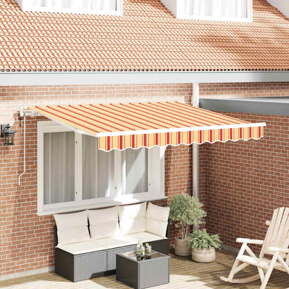 Inklapbaar Zonnescherm 300 X 200 Cm Stof Geel En Oranje (Wit Frame)