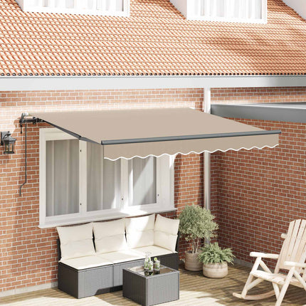Inklapbaar Zonnescherm Beige 250 X 200 Cm Stof Beige (Anthraciet Frame)