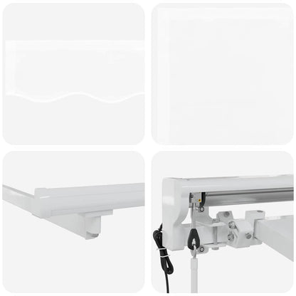 Zijde Frame Wit 300 X 200 Cm Polyester Met Pu-Coating Beige (Anthraciet Frame)