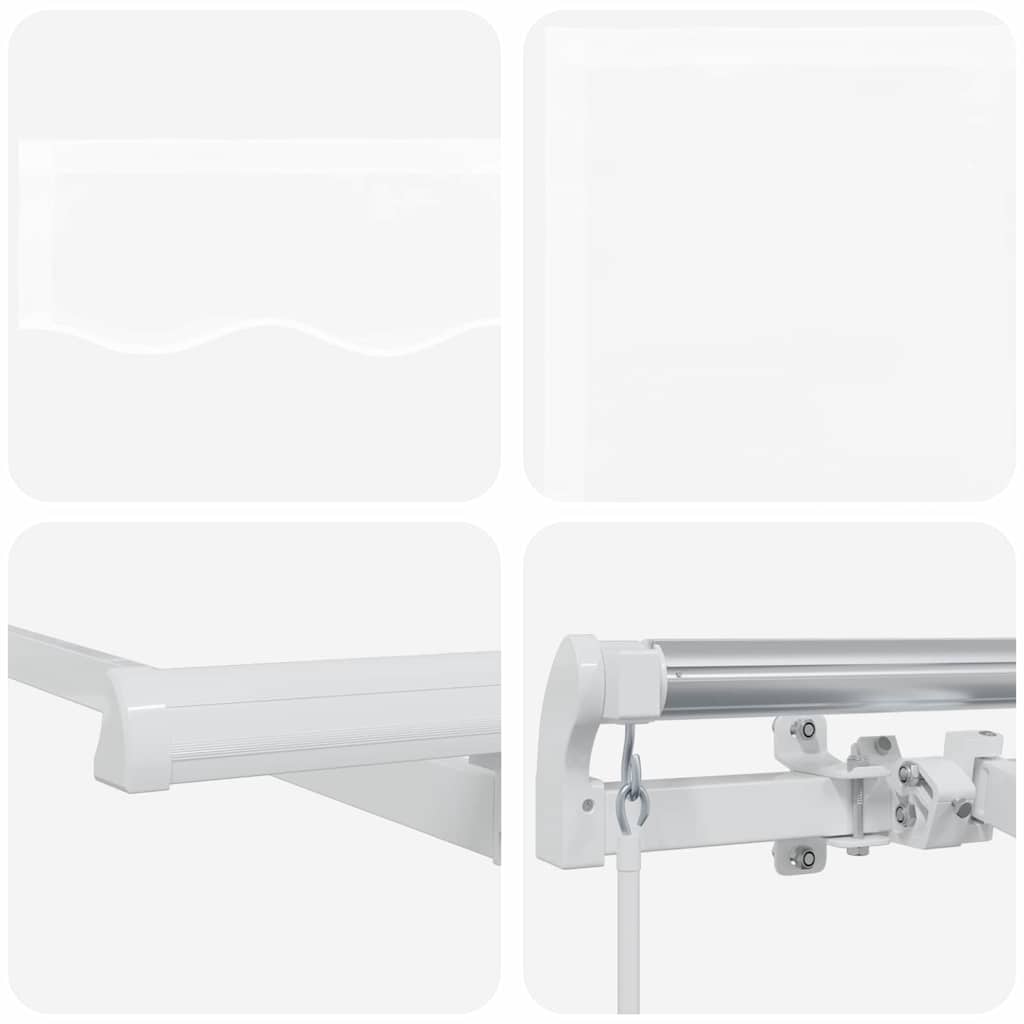 Inklapbaar Zonnescherm Wit 300 X 200 Cm Stof Beige (Anthraciet Frame)