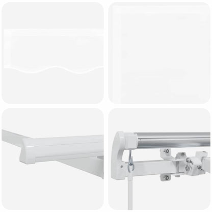 Inklapbaar Zonnescherm Wit 300 X 200 Cm Stof Beige (Anthraciet Frame)