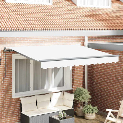 Inklapbaar Zonnescherm Wit 300 X 200 Cm Stof Beige (Anthraciet Frame)