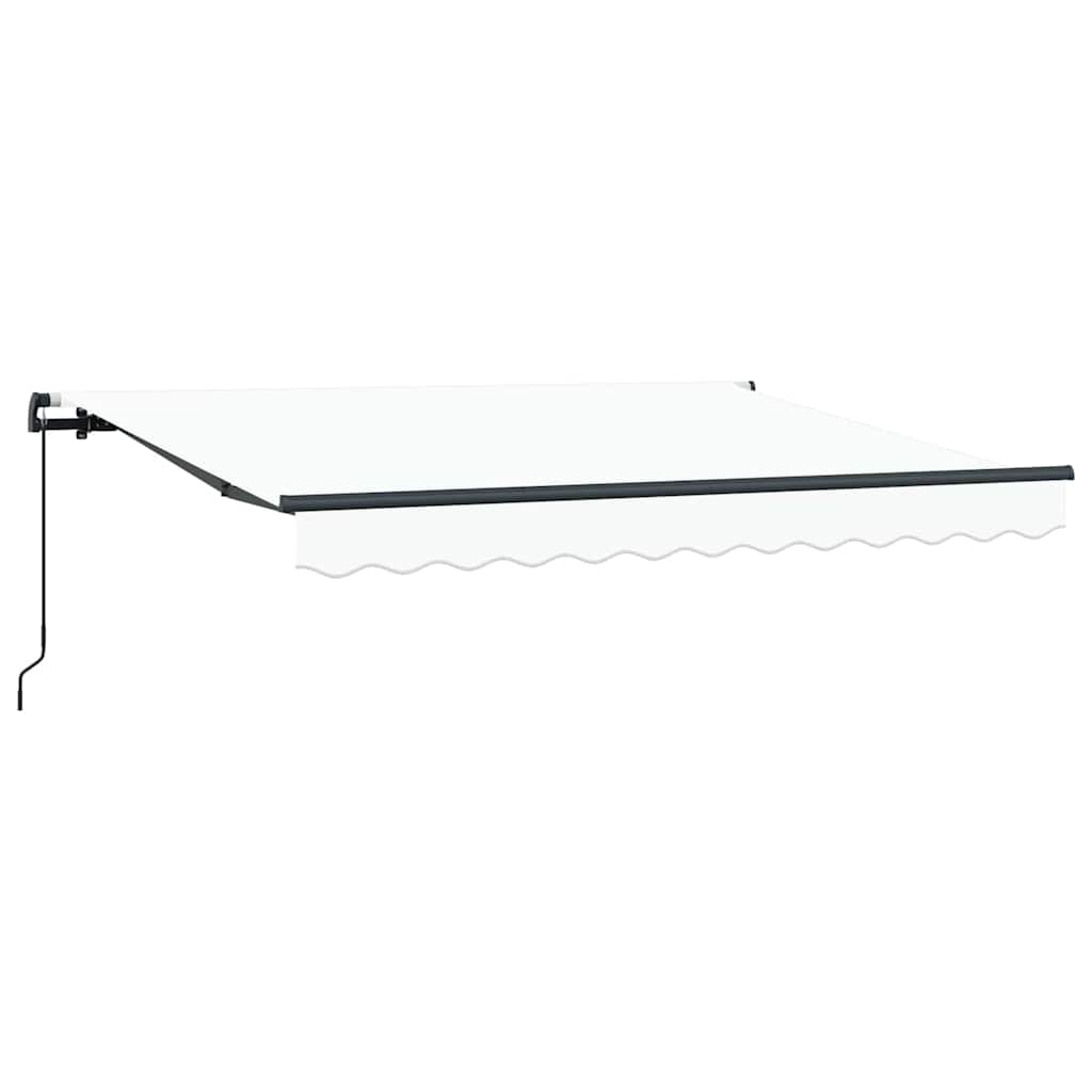 Inklapbaar Zonnescherm Wit 300 X 200 Cm Stof Beige (Anthraciet Frame)