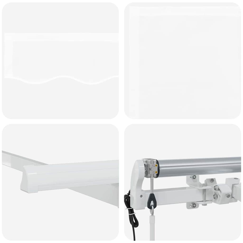 Inklapbaar Zonnescherm Wit 300 X 200 Cm Stof Beige (Anthraciet Frame)