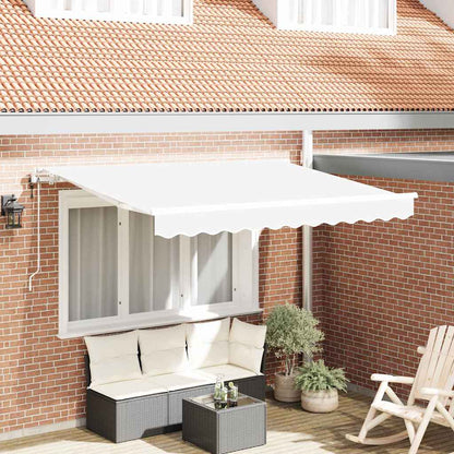 Inklapbaar Zonnescherm Wit 300 X 200 Cm Stof Beige (Anthraciet Frame)
