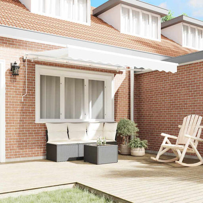 Inklapbaar Zonnescherm Wit 300 X 200 Cm Stof Beige (Anthraciet Frame)