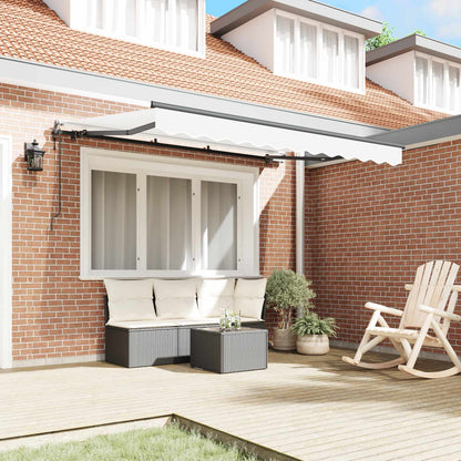 Inklapbaar Zonnescherm Wit 300 X 200 Cm Stof Beige (Anthraciet Frame)