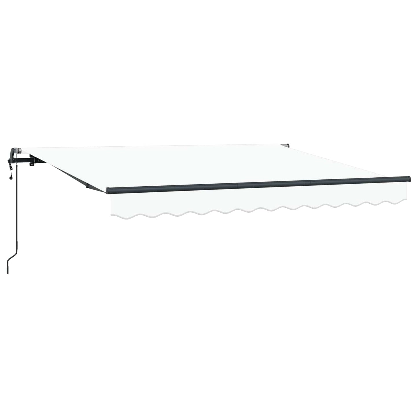 Inklapbaar Zonnescherm Wit 300 X 200 Cm Stof Beige (Anthraciet Frame)