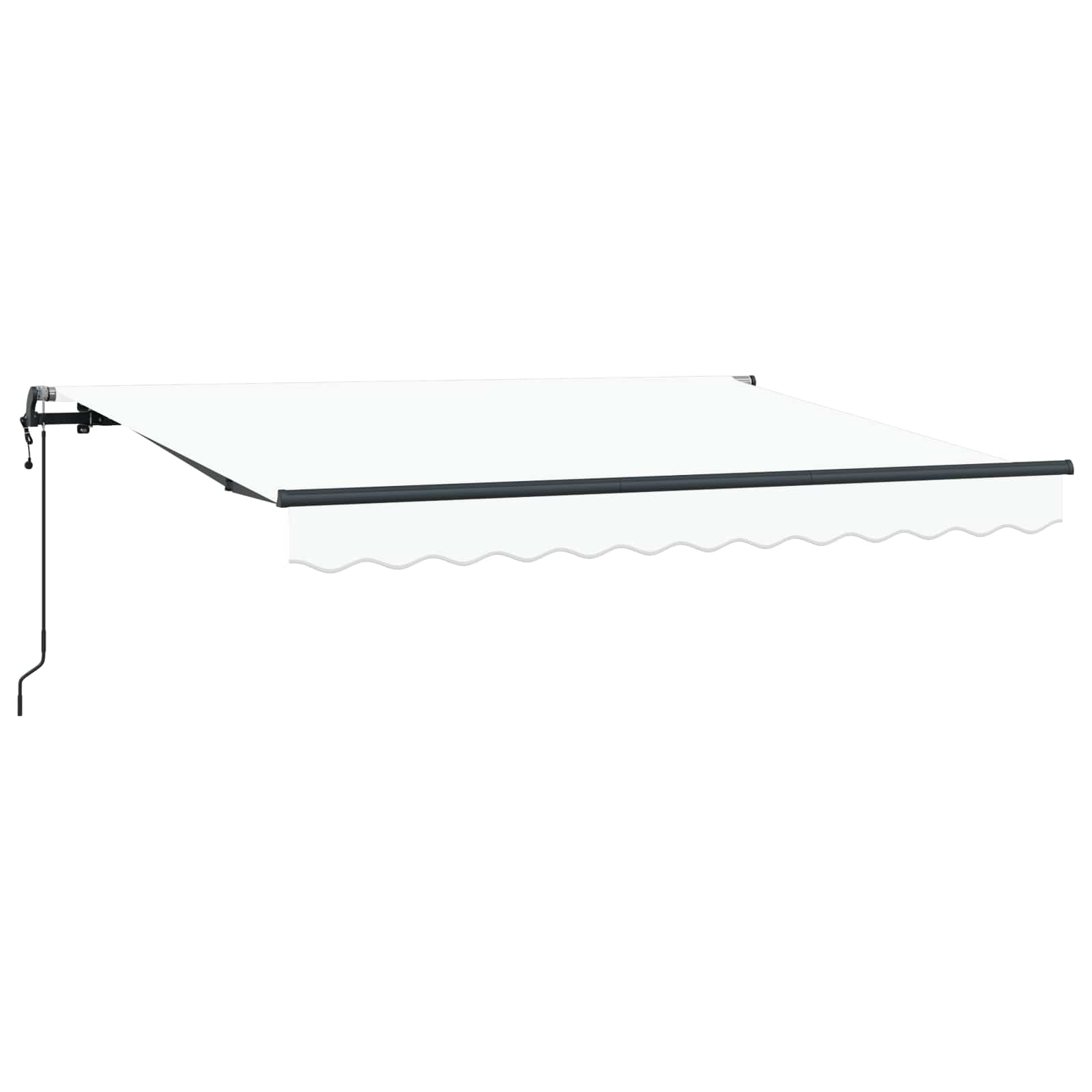 Inklapbaar Zonnescherm Wit 300 X 200 Cm Stof Beige (Anthraciet Frame)