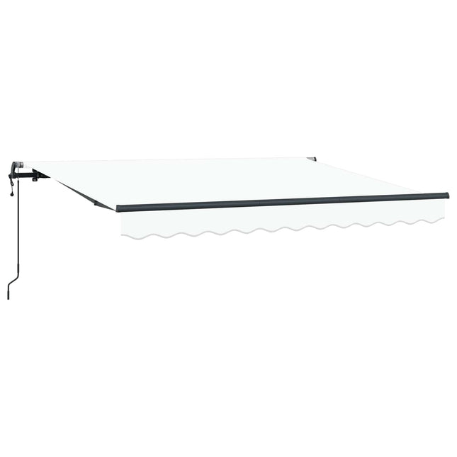 Inklapbaar Zonnescherm Wit 300 X 200 Cm Stof Beige (Anthraciet Frame)