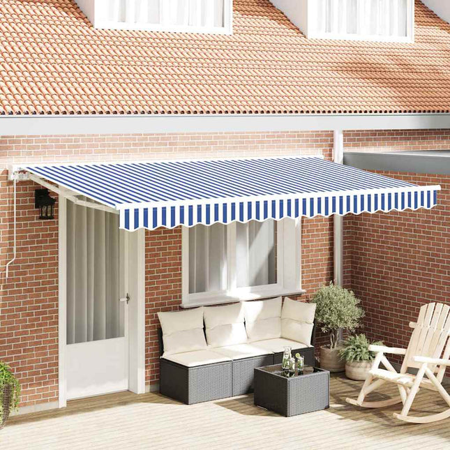 Zijde Frame En 250 X 200 Cm Polyester Met Pu-Coating Blauw En Wit (Wit Frame)