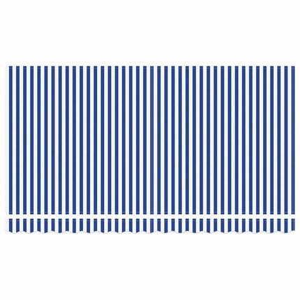 Inklapbaar Zonnescherm 350 X 200 Cm Stof Blauw En Wit (Wit Frame)