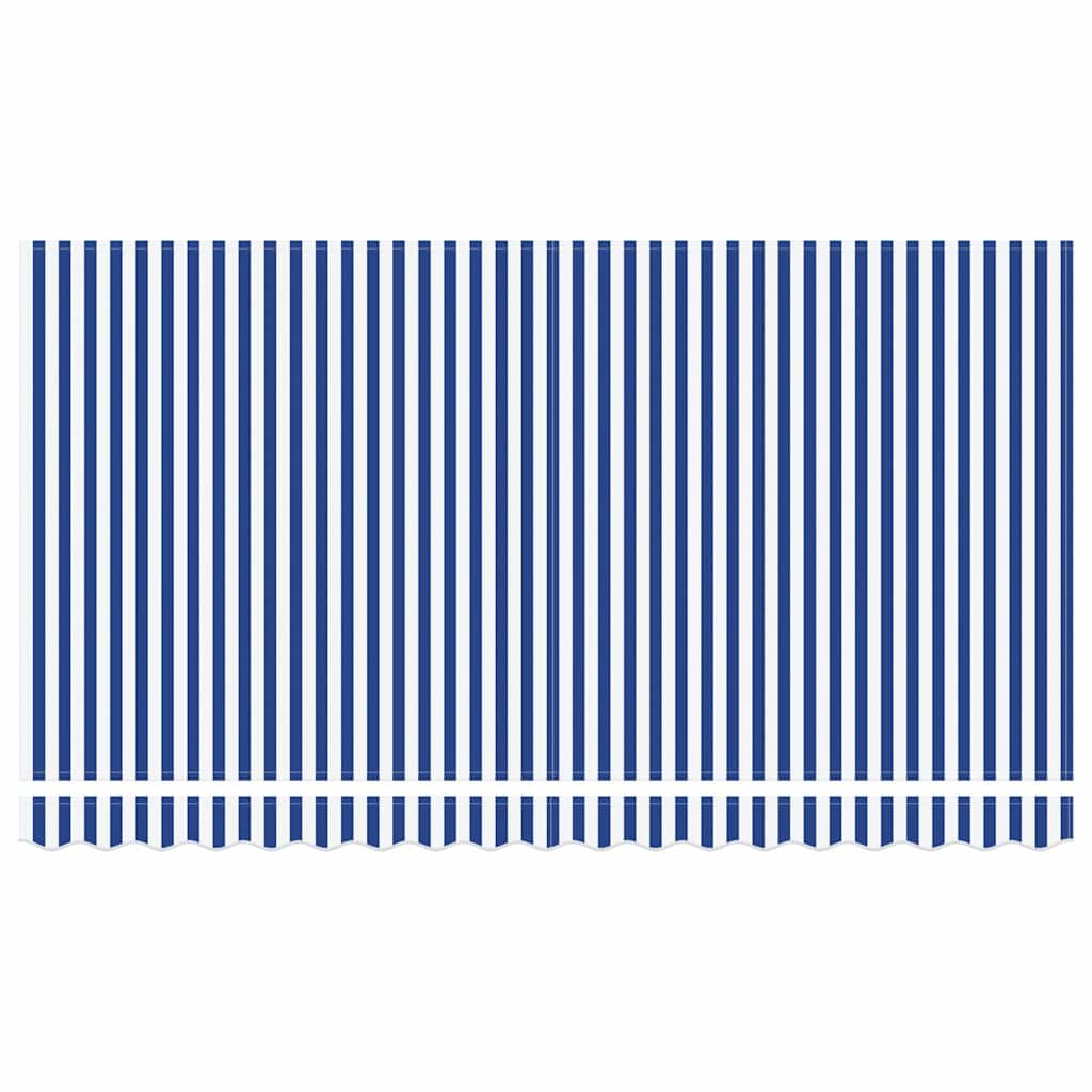 Inklapbaar Zonnescherm Blauw 350 X 200 Cm Stof Crème (Anthraciet Frame)