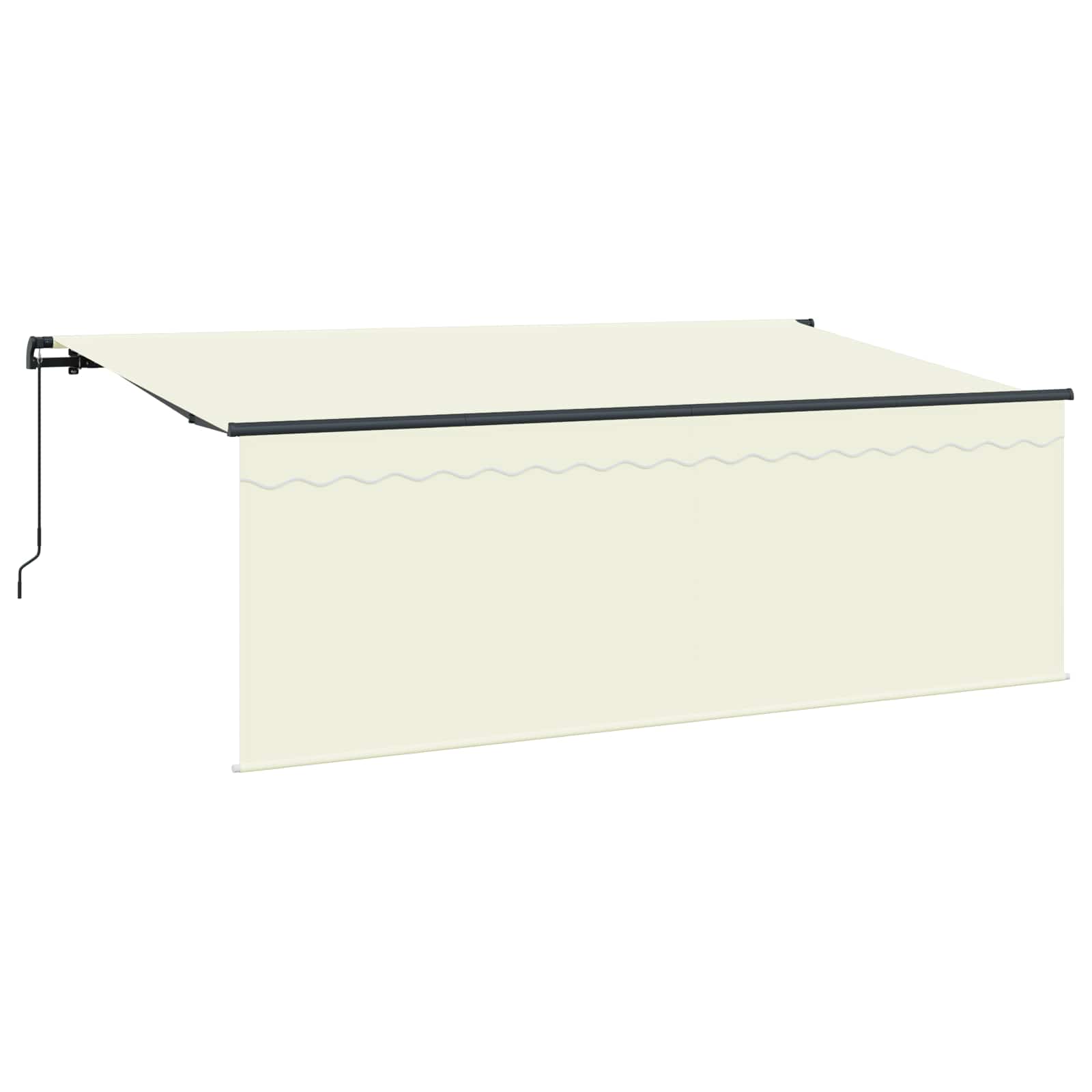 Inklapbaar Zonnescherm Crème 350 X 200 Cm Crème (Anthraciet Frame)