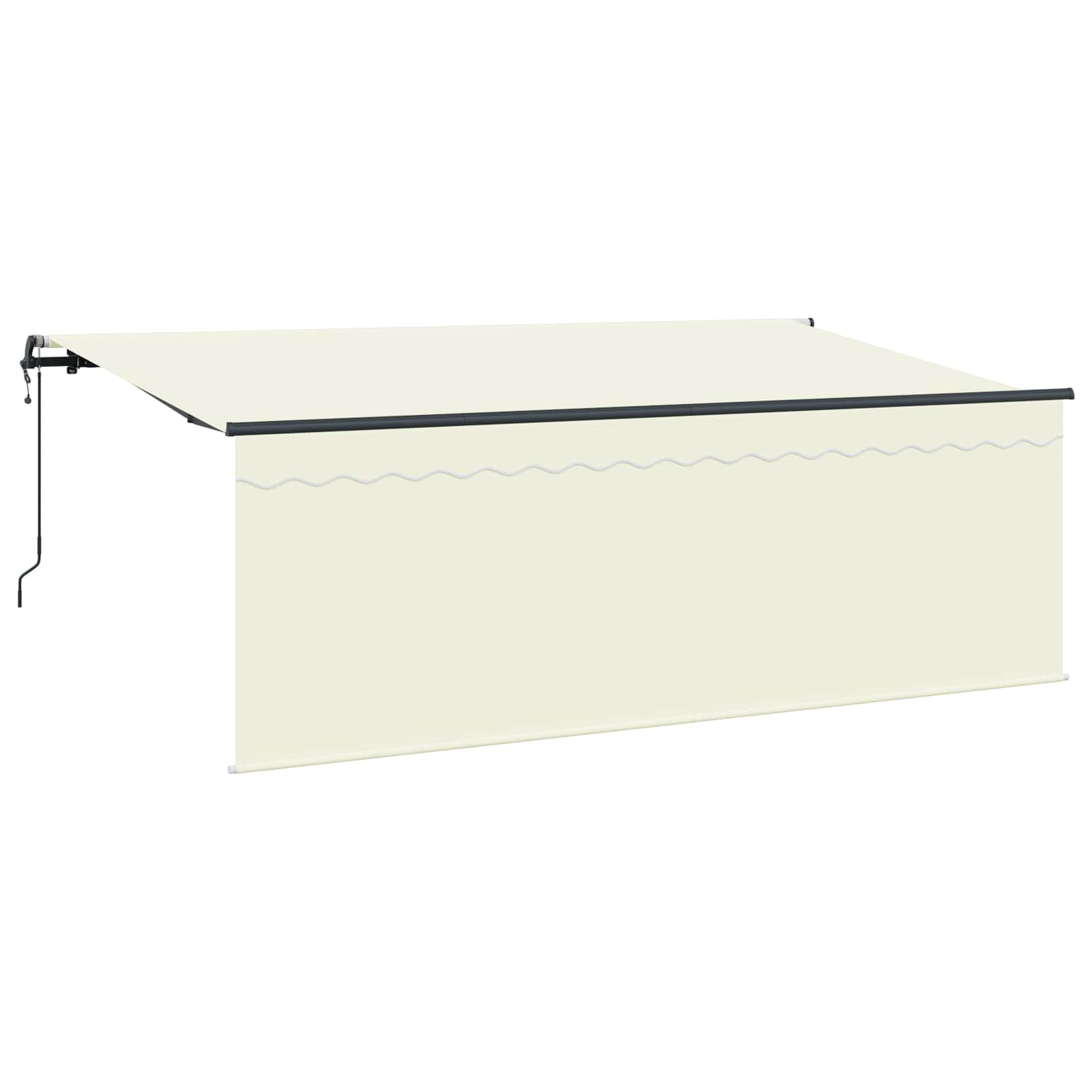 Inklapbaar Zonnescherm Crème 350 X 200 Cm Crème (Anthraciet Frame)