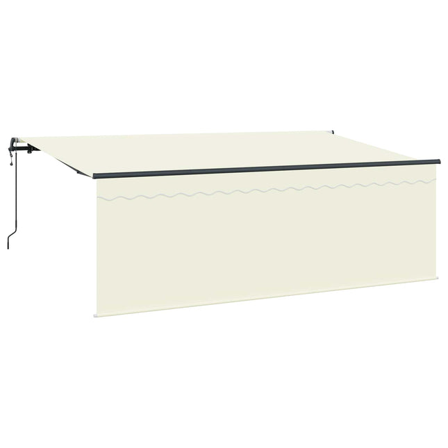 Inklapbaar Zonnescherm Crème 350 X 200 Cm Crème (Anthraciet Frame)