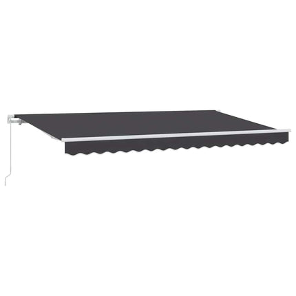Inklapbaar Zonnescherm Antraciet 350 X 200 Cm Stof Antracietkleurig (Wit Frame)