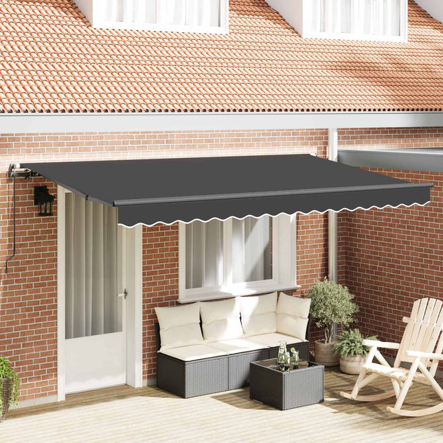 Inklapbaar Zonnescherm Antraciet 250 X 200 Cm Stof Anthraciet (Anthraciet Frame)