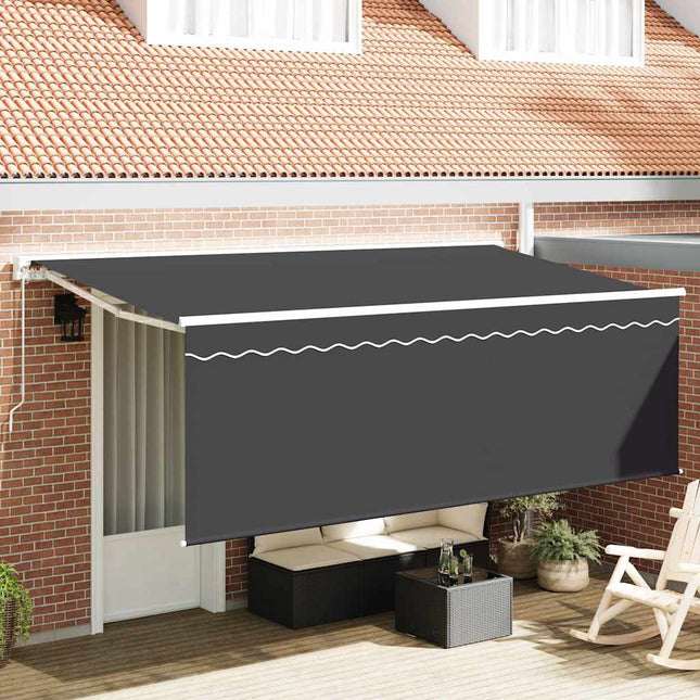 Inklapbaar Zonnescherm Crème 350 X 200 Cm Anthraciet (Anthraciet Frame)