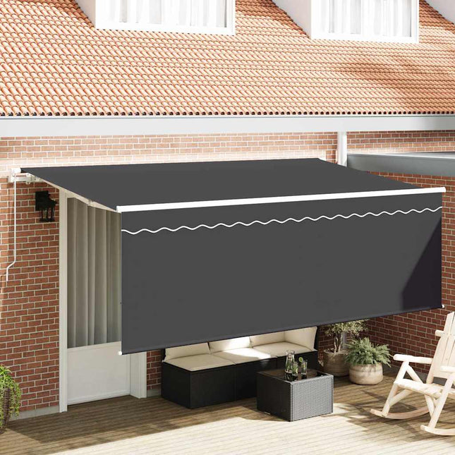 Inklapbaar Zonnescherm Antraciet 350 X 200 Cm Anthraciet (Anthraciet Frame)
