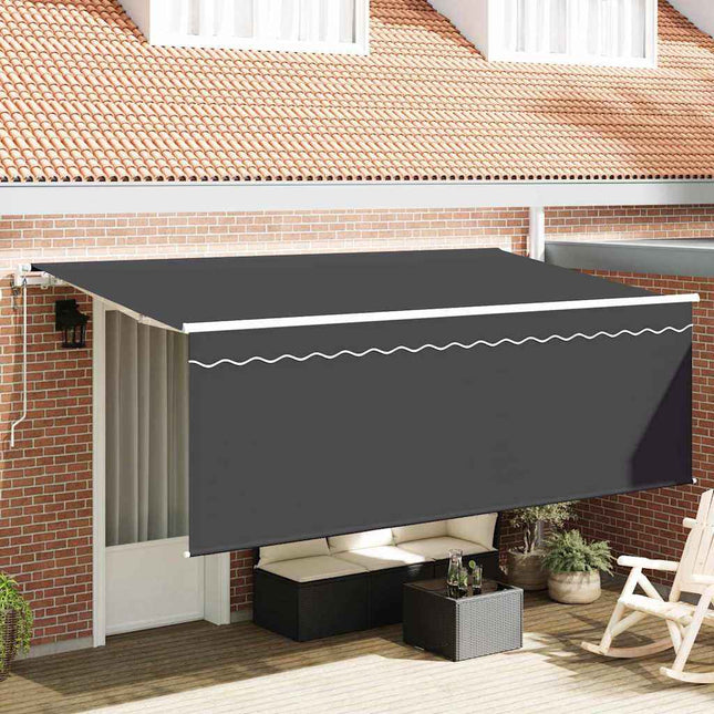 Inklapbaar Zonnescherm Antraciet 350 X 200 Cm Anthraciet (Anthraciet Frame)