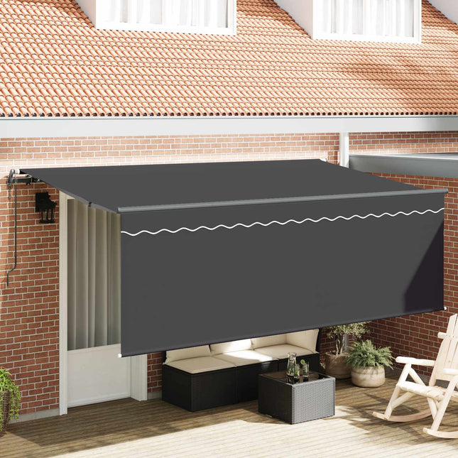 Inklapbaar Zonnescherm Antraciet 350 X 200 Cm Anthraciet (Anthraciet Frame)